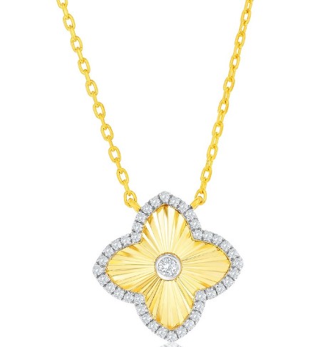 M .jpg Sterling Silver diaond cut and cubic zirconia fashion necklace on adjustable chain