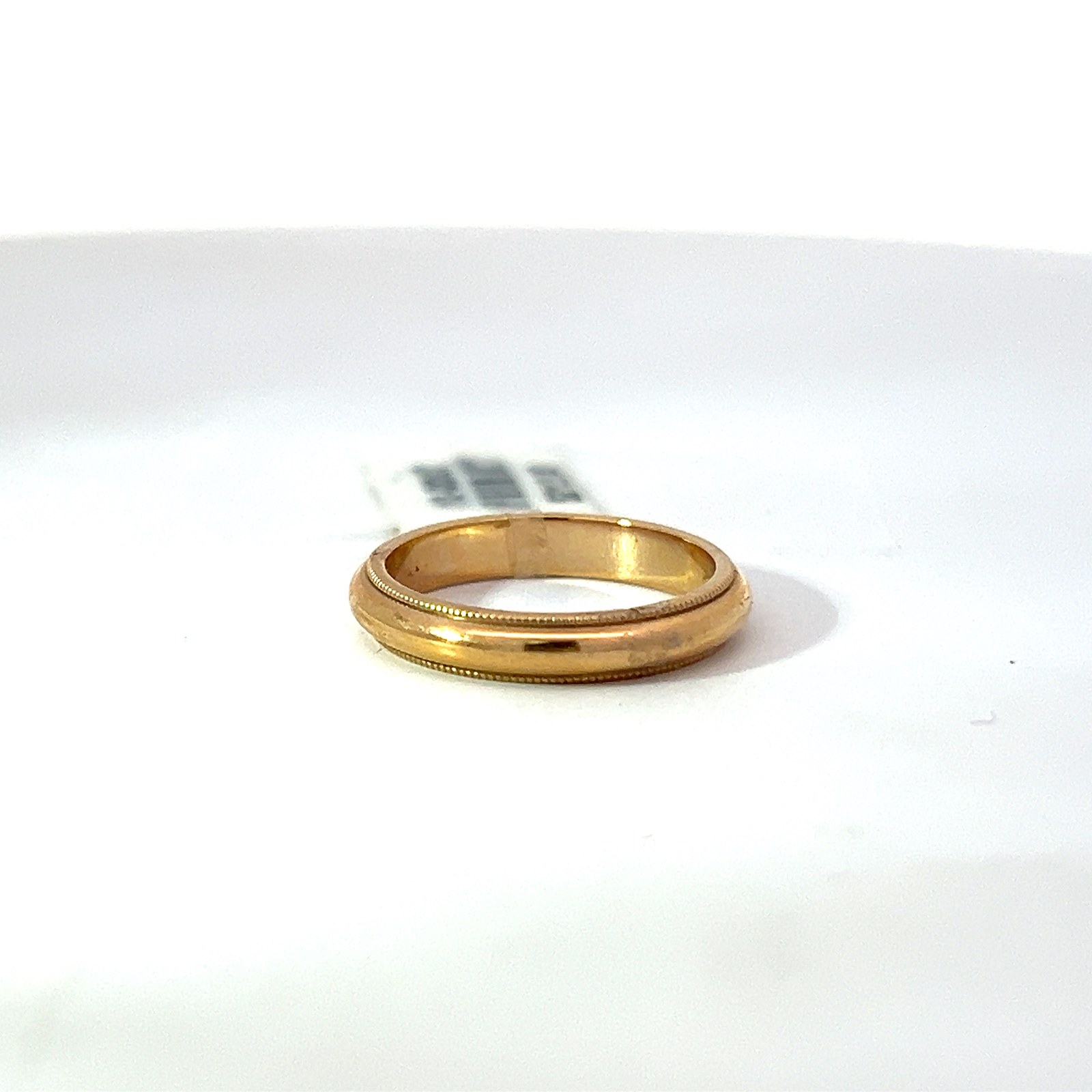 M L 14KT 3MM MIL GRAIN EDGE SIZE 4 BAND