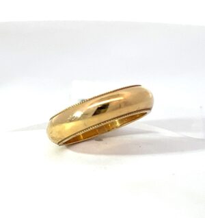 14KT YELLOW GOLD 5MM BAND WITH MILGRAIN EDGE SIZE 5 BAND