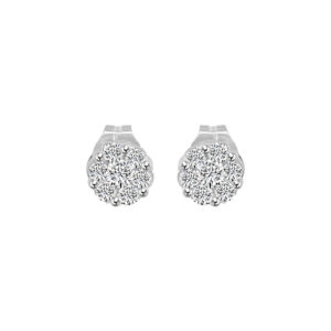 10kt white gold diamond circle cluster earring tw 0.25cts SI, H