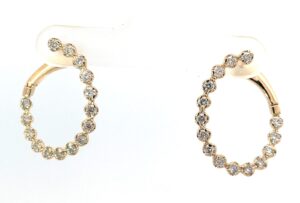 14kt yellow gold diamond fashion twist earring D tw 1.00cts VS2/SI1, near colorless G color with locking back