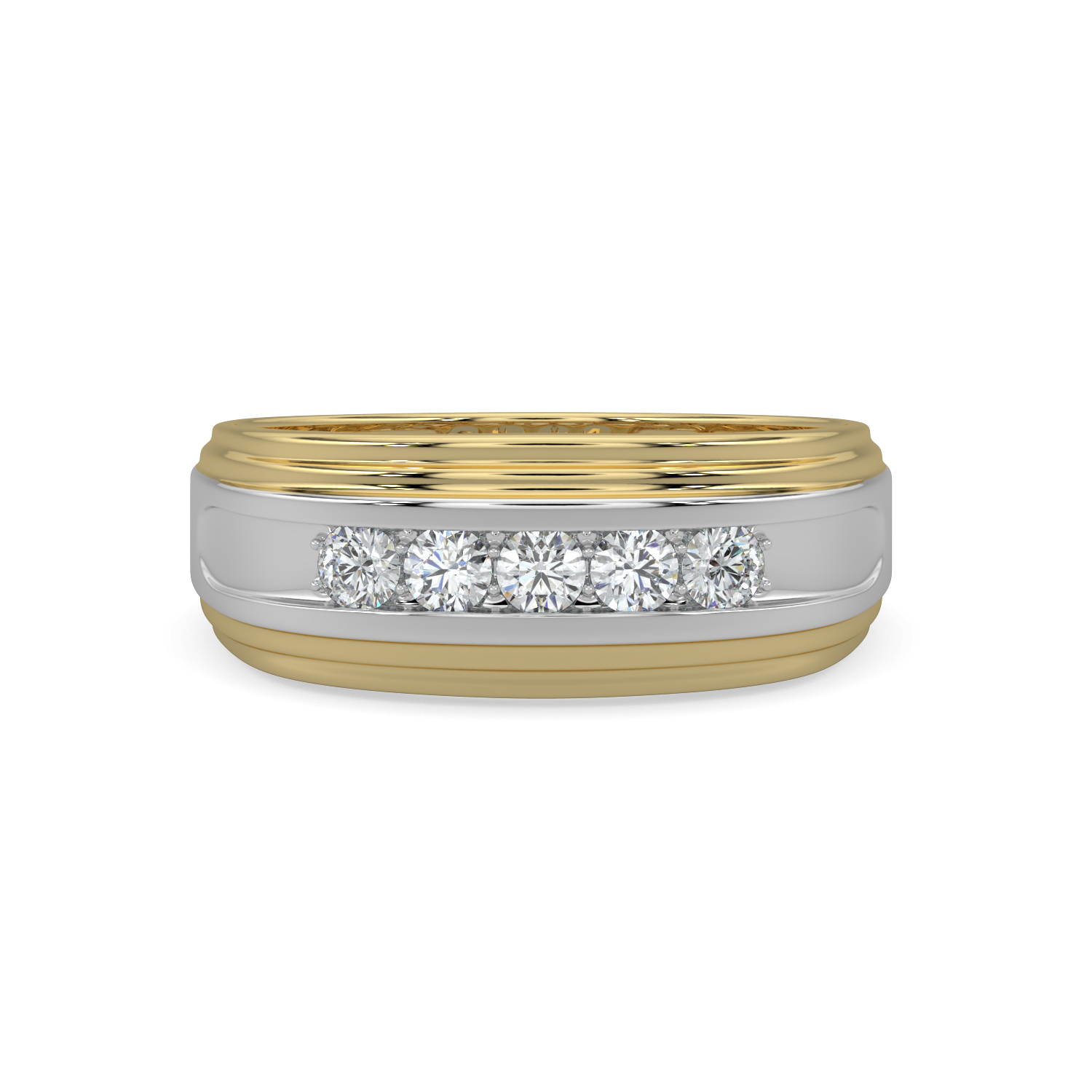 MRV 10kt two tone mans diamond band tw 0.50cts SI2, I