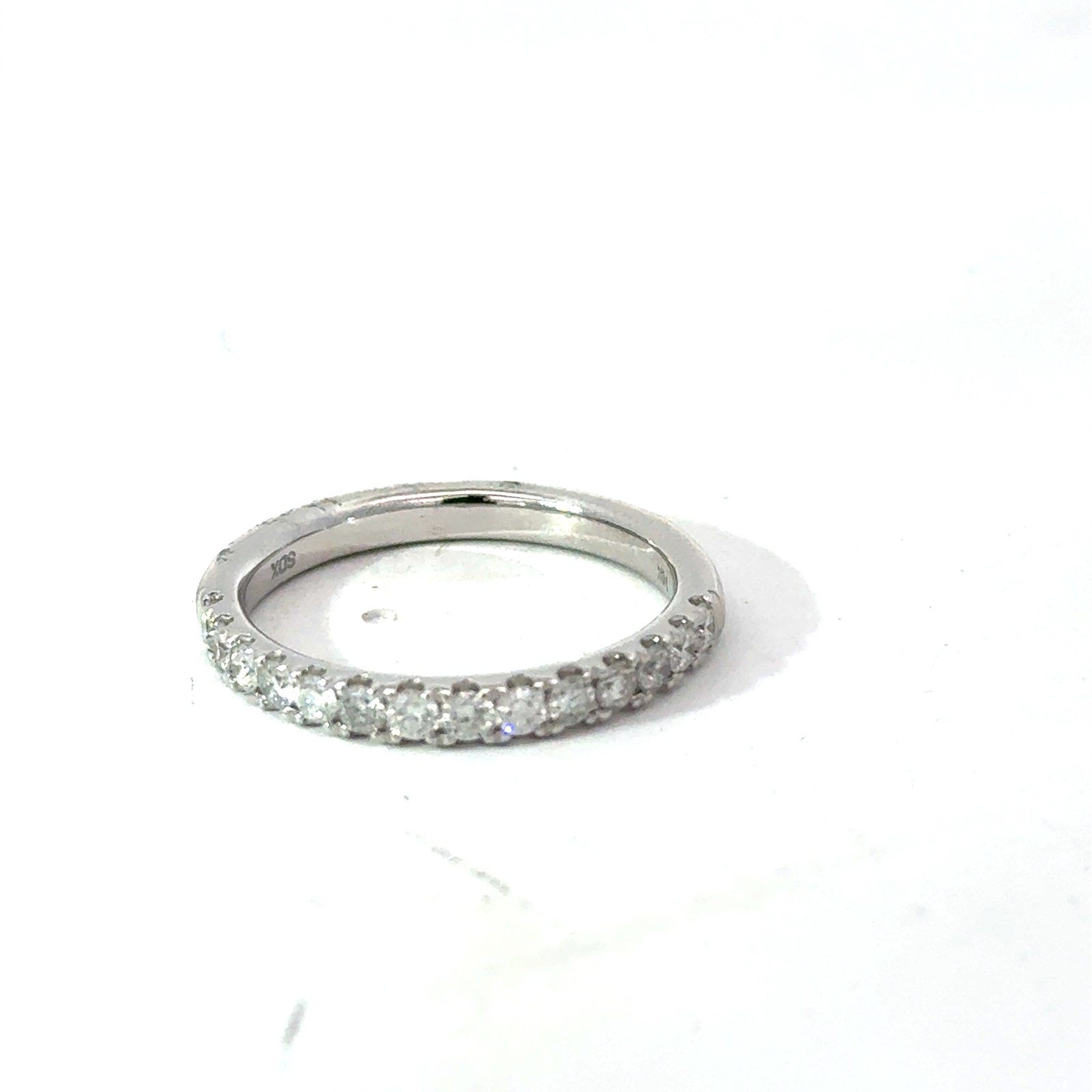 14kt white gold classic diamond wedding band tw 0.50cts SI clarity, near colorless G/H