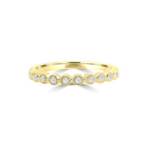10kt yellow gold diamond 10 stone band with milgrain edge tw 0.16cts SI, H color