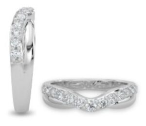 14kt white gold diamond contour shaddow wedding band tw 1.00cts SI clarity, near colorless G/H color
