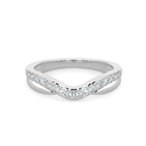 14kt white gold contour shadow diamond band D tw 0.25cts SI, near colorless H/I