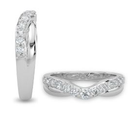 14kt white gold diamnod shared prong band tw 0.50cts SI, near colorless H/I color