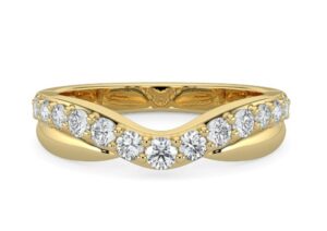 14kt yellow gold diamond contour shadow wedding band tw 1.00cts SI clarity, near colorless G/H color