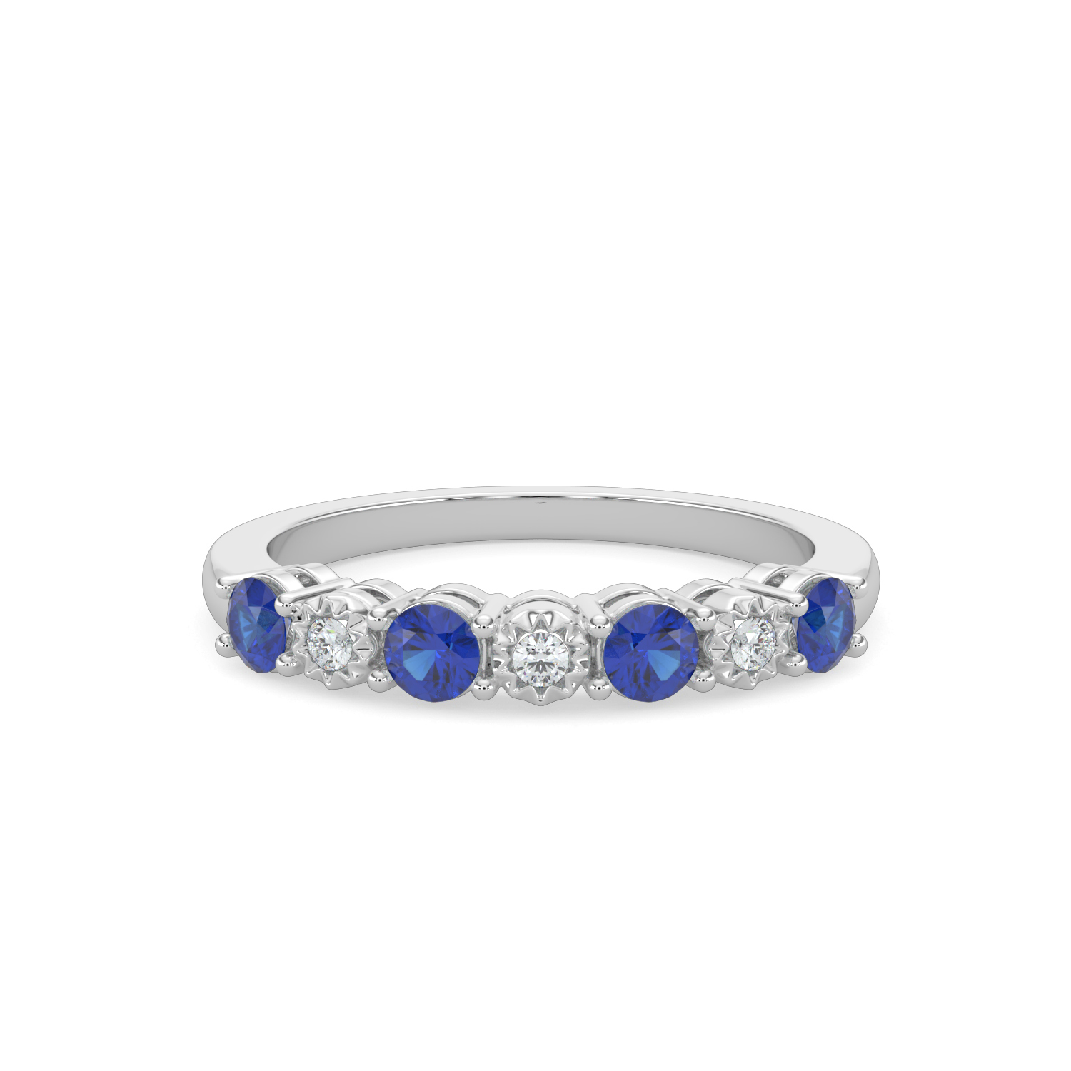 MRV SP .jpg 14kt white gold diamond and sapphire ring D tw 0.04cts S tw 0.45cts I1 clarity, near colorless I coloe