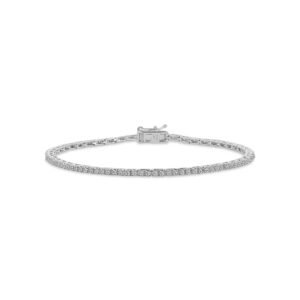 14kt white gold diamond tennis bracelet tw 1.00cts SI2/I1 H/I color with foldoversafety