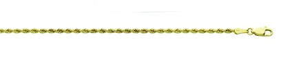MISGR . .jpg 10KT Yellow Gold Solid 2.5mm Diamond Cut Rope Chain With Claw Catch Closure 16"