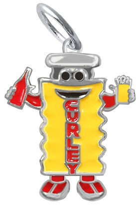 Sterling Silver enamel inlay Mr. Curley charm