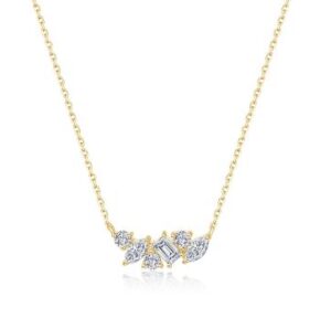 Lafonn Sterling Silver gold plated lassire simulated diamond cluster pendant tw 0.75cts