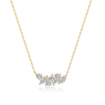 Lafonn Sterling Silver gold plated lassire simulated diamond cluster pendant tw 0.75cts