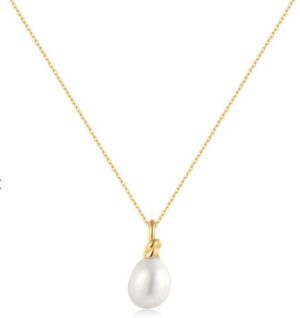 Sterling Silver freshwater pearl drop necklace on adjustable chain