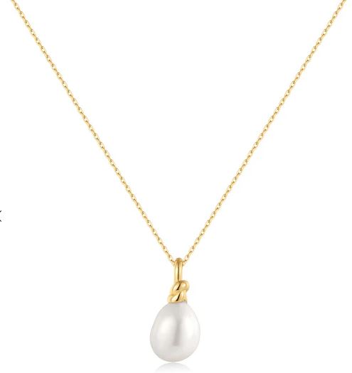 Sterling Silver freshwater pearl drop necklace on adjustable chain