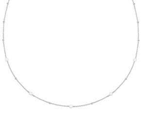 Sterling Silver station and beaded disc necklace
