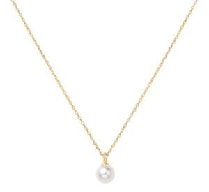 Sterling Silver gold plated pearl drop pendant on adjustable chain