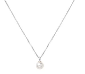 Sterling Silver pearl drop pendant on adjustable link chain