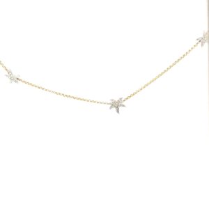 14kt two tone diamond multi starfish adju. pendant D tw 0.19cts SI, G/H