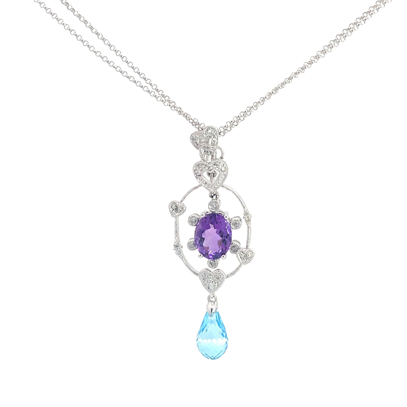 N MC 14KT W/G AMETHYST, DIAMOND, BT PEND 1-BT 0.91PTS, 1 OV. AM 0.67 PTS, 0.12 PTS