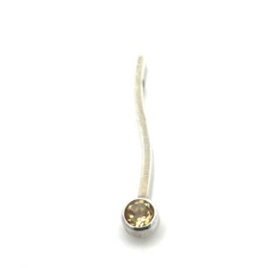 16" STERLING SILVER CITRINE LONG CURVE PEND