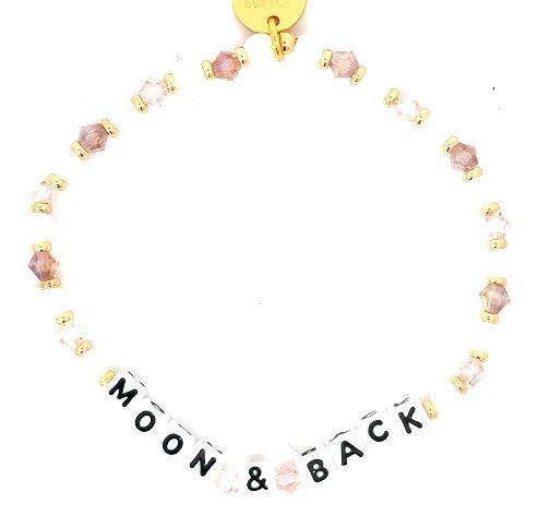 NEU MAB BLS .jpg Little Words Projcet "Moon & Back"pink and white beaded stretch bracelet