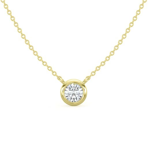 14kt yellow gold diamond solitaire pendant tw 0.20cts on an adjustable link chain