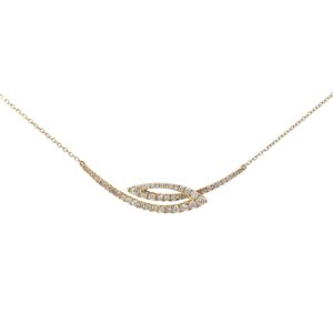 18kt yellow gold diamond fashion pendant S tw 0.48cts on a link chain 18" VS2, G