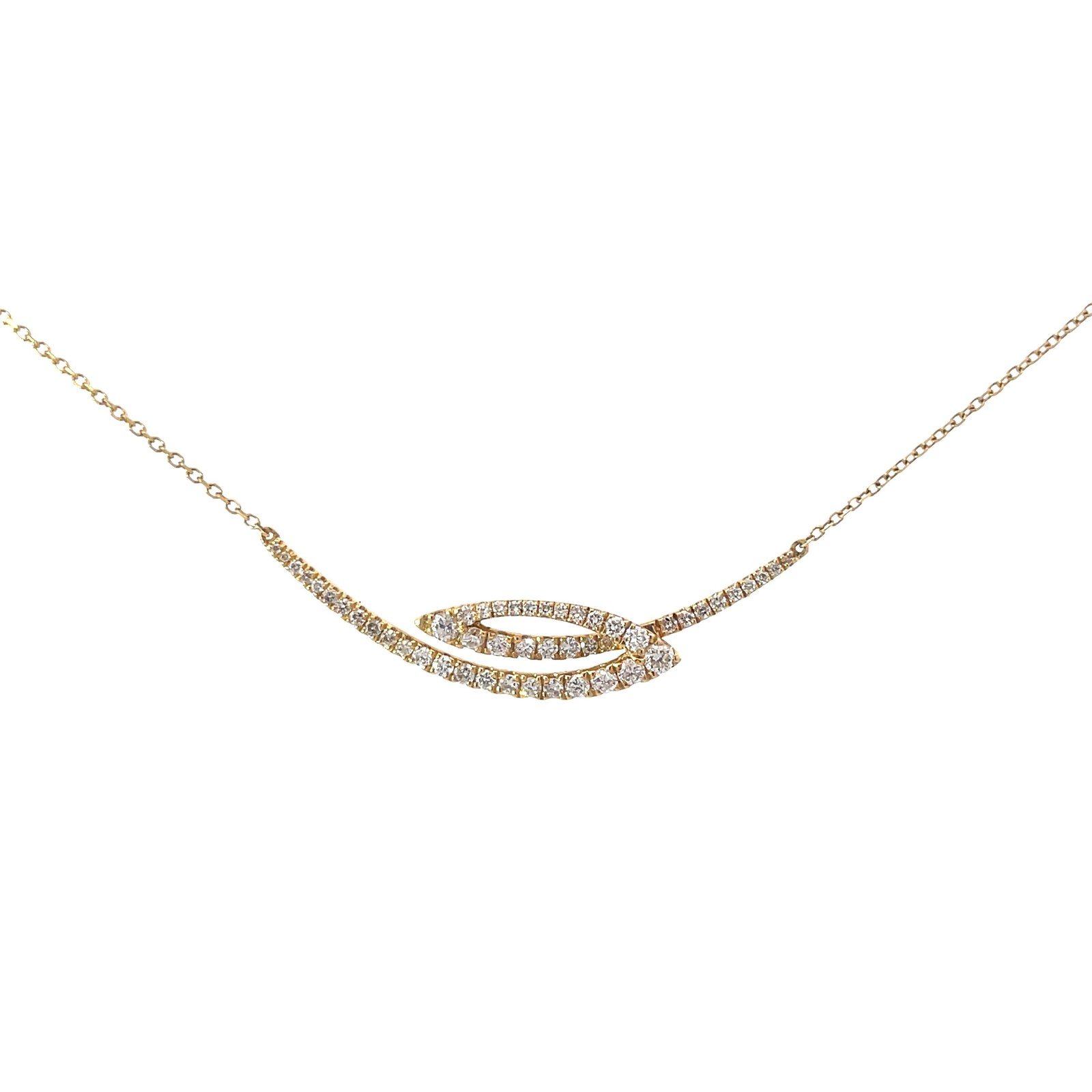 ODL 18kt yellow gold diamond fashion pendant S tw 0.48cts on a link chain 18" VS2, G