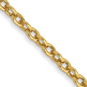 14kt yellow gold 1.8mm cable chain with claw catch 20"