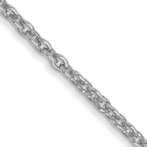 14kt white gold 1.40mm cable chain with claw catch 20"