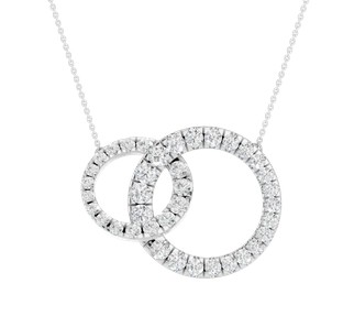 PF .jpg 14kt white gold lab grown diamond interlocking circle pendant VS, E/F color (no cert)