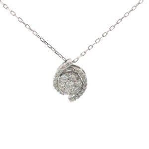 14kt white gold diamond fashion cluster pendant D tw 0.40cts VS2, near colorless near colorless G color, 16+2" extender