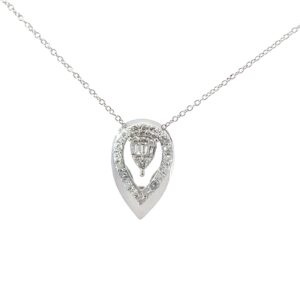 14kt white gold dimaond pear shape cluster necklace D tw 0.30cts VS2/SI clarity, near colorless H/I