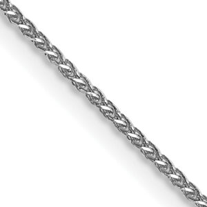 14kt white gold1.05mm diamond cut spiga chain with claw catch 20"