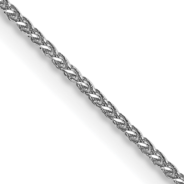 14kt white gold1.05mm diamond cut spiga chain with claw catch 20"