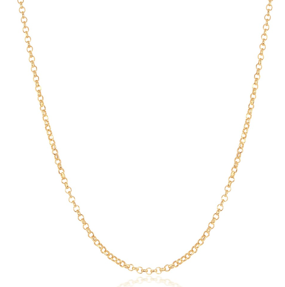 Q .png Sterling Silver gold plated 0.9mm diamond cut cable chain 18" with spring ring clasp