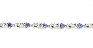 14kt white gold genuine tanzanite and diamond bracelet tw 1.00cts SI1, near colorless G/H T tw 5.50cts color with foldover safety