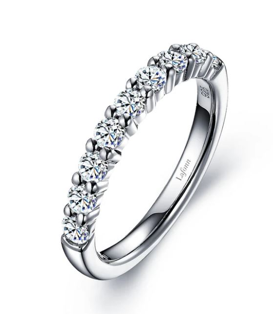 RCLP .jpg Sterling Silver platinum bonded lassire simulate diamond wedding band tw 0.75cts size 7