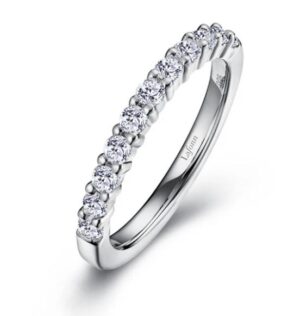 Sterling Silver platinum bonded lassire simulated wedding band tw 1.00ct size 7