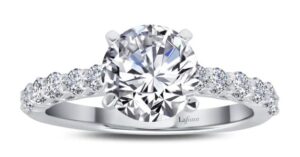 S.S. and platinum bonded set with Lafonn's signature Lassaire simulated diamonds 2.52cts Size 7