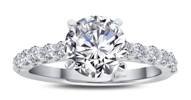 RCLP .jpg S.S. and platinum bonded set with Lafonn's signature Lassaire simulated diamonds 2.52cts Size 7