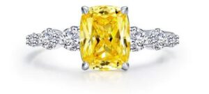 Sterling Silver platinum bonded Lafonn Signature Lassire simulated diamond ring tw 4.81cts size 7
