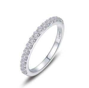 Sterling Silver Platinum Bonded Divine Lassire Simulate Diamond Band Tw 0.45 Cts Size 7