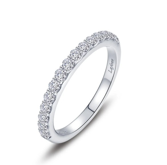 Sterling Silver Platinum Bonded Divine Lassire Simulate Diamond Band Tw 0.45 Cts Size 7
