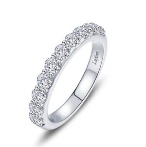 Sterling Silver Platinum Bonded Lassire Simulated Heavenly Diamond Band TW 1.10 cts Size 7