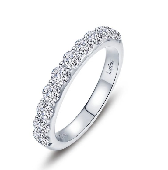 Sterling Silver Platinum Bonded Lassire Simulated Heavenly Diamond Band TW 1.10 cts Size 7