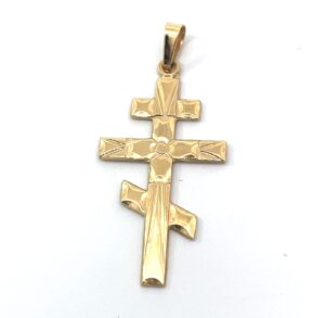 14KT Y/G RUSSIAN CROSS