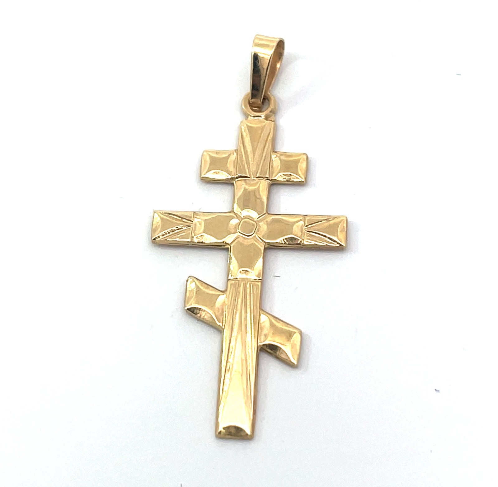 R 14KT Y/G RUSSIAN CROSS